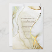 Alcohol Inkt Goud Chic Huwelijksuitnodigingen Kaart (Voorkant)