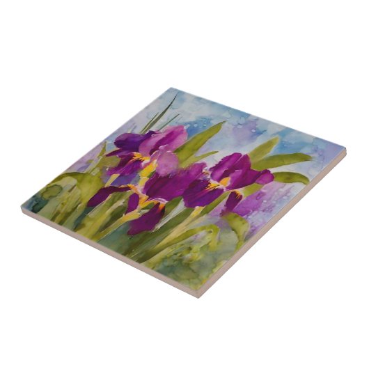 Alcohol inkt irissen tegeltje (Zijkant)