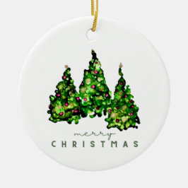 Alcohol Inkt Ontwerp Kerstboom Keramische Versieri Keramisch Ornament