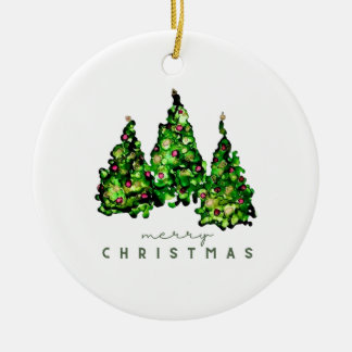 Alcohol Inkt Ontwerp Kerstboom Vakantiewenskaart Keramisch Ornament