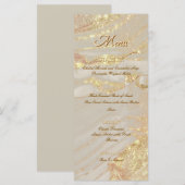 Alcohol Inkt Roos Glitter Goud Chic Plat Menu (Voorkant / Achterkant)