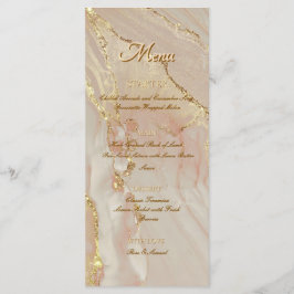 Alcohol Inkt Roos Glitter Goud Elegant Plat Menu