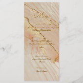 Alcohol Inkt Roze Glitters Gouden Elegante Platte  Menu (Voorkant)
