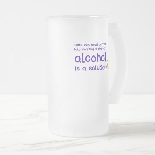 "Alcohol is a Solution" mok van gebrand glas (Voorkant rechts)