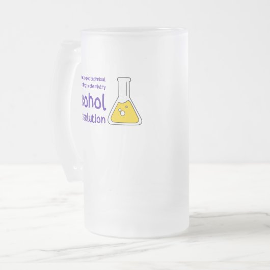 "Alcohol is a Solution" mok van gebrand glas (Voorkant links)