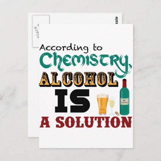 Alcohol is een oplossing briefkaart (Voorkant / Achterkant)