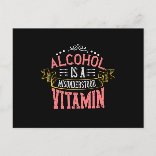 Alcohol is een verkeerd begrepen vitamine aankondigingskaart (Voorkant)