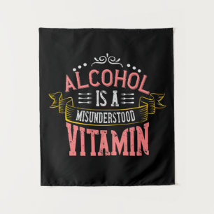 Alcohol is een verkeerd begrepen vitamine wandkleed