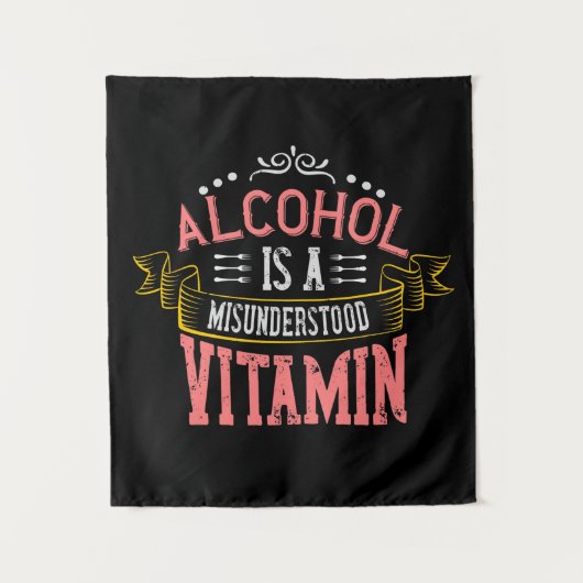 Alcohol is een verkeerd begrepen vitamine wandkleed (Voorkant)