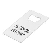 Alcohol Mishap Creditkaart Flessenopener (Achterkant Gekanteld)
