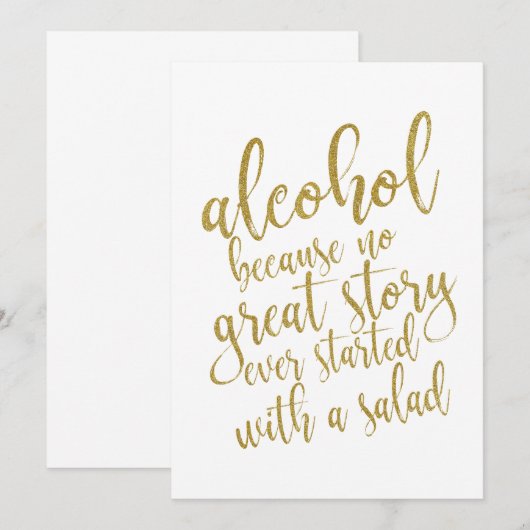 Alcohol omdat er geen voordelig artikelteken is kaart (Voorkant / Achterkant)