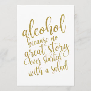 Alcohol Omdat Geen Groot Verhaal Betaalbaar Bord Kaart