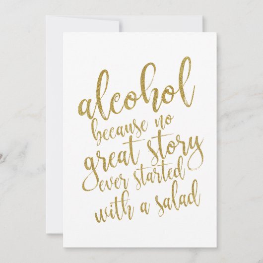 Alcohol Omdat Geen Groot Verhaal Betaalbaar Teken Kaart (Voorkant)