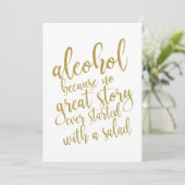 Alcohol Omdat Geen Groot Verhaal Betaalbaar Teken Kaart (Staand voorkant)
