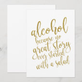 Alcohol Omdat Geen Groot Verhaal Betaalbaar Teken Kaart (Voorkant / Achterkant)