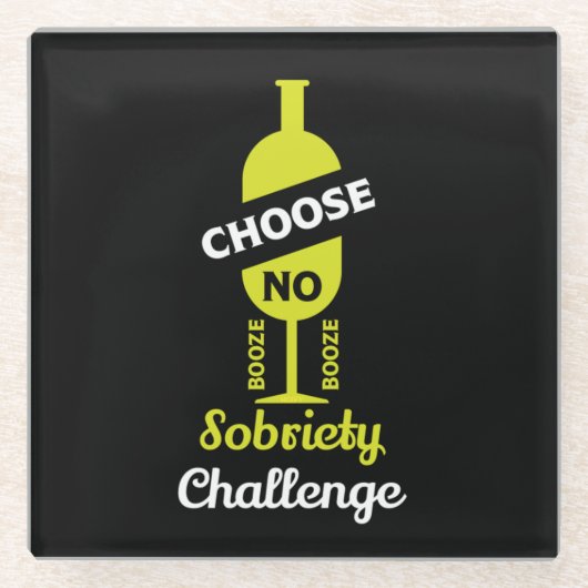 Alcohol Sobriety Alcohol Free Teetotal Support Glazen Onderzetter (Voorkant)