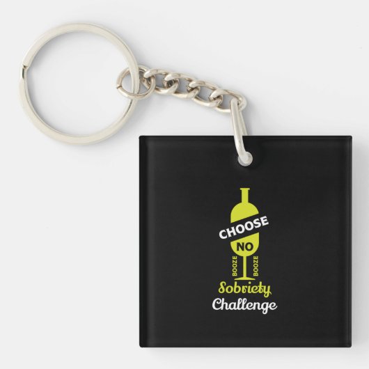 Alcohol Sobriety Alcohol Free Teetotal Support Sleutelhanger (Voorkant)