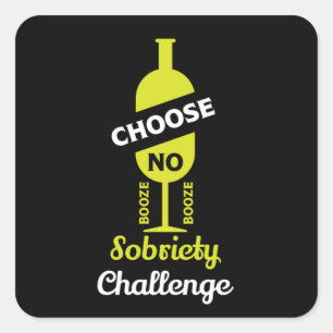 Alcohol Sobriety Alcohol Free Teetotal Support Vierkante Sticker
