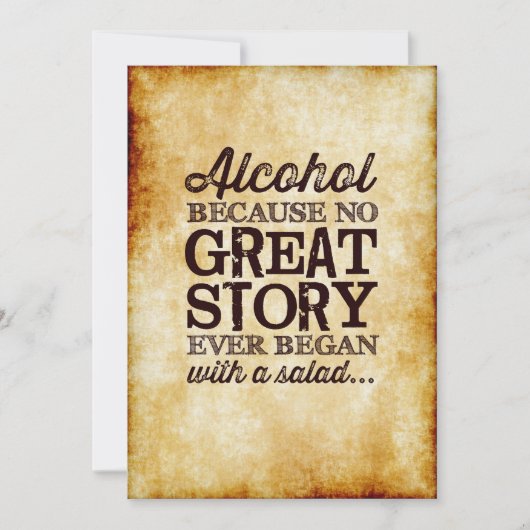 Alcohol van het Tabelteken van het perkament 5x7 o Kaart (Voorkant)