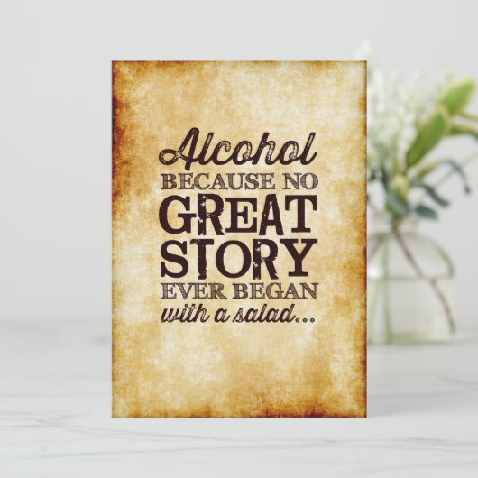 Alcohol van het Tabelteken van het perkament 5x7 o Kaart (Staand voorkant)