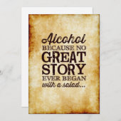 Alcohol van het Tabelteken van het perkament 5x7 o Kaart (Voorkant / Achterkant)