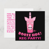 ALCOHOL VARKENSFEestJE UITNODIGING (Voorkant / Achterkant)