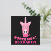 ALCOHOL VARKENSFEestJE UITNODIGING (Staand voorkant)