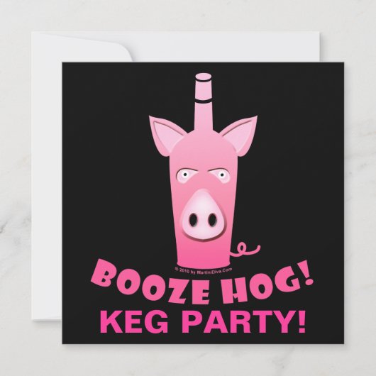 ALCOHOL VARKENSFEestJE UITNODIGING (Voorkant)