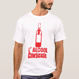 alcohol verduurzaamde fles wijn humaan drinken t-shirt
