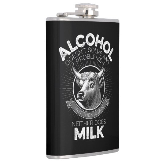 Alcohol vs. melk heupfles (Rechts)