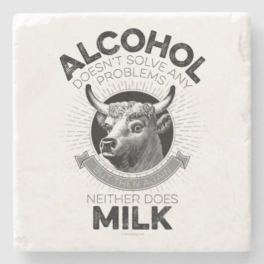 Alcohol vs. melk stenen onderzetter (Voorkant)