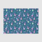 Alcohol Watercolor Patroon | Donker Teal Tissuepapier (Voorkant)