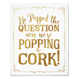 alcoholbruiloft, pop kurk, gepopte vraag, foto afdruk