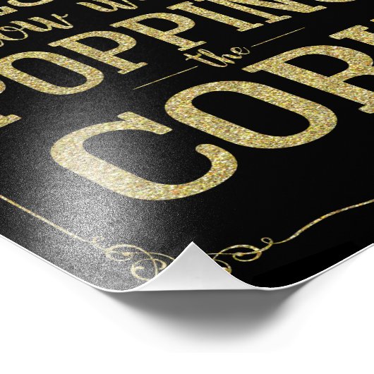 alcoholbruiloft, pop kurk, gepopte vraag, foto afdruk (Hoek)