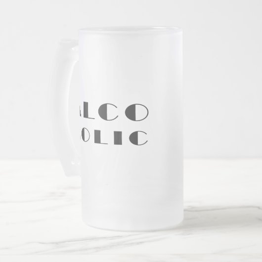 Alcoholic grappige vormgeving matglas bierpul (Voorkant links)