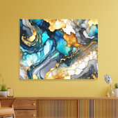 Alcoholinkt Abstracte kunst Canvas Afdruk (Insitu (Woonkamer))