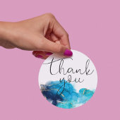 Alcoholinkt blauw glitter ronde sticker