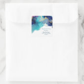 Alcoholinkt Blauwe Lavendel Afbeelding Dank u Stic Vierkante Sticker (Tas)