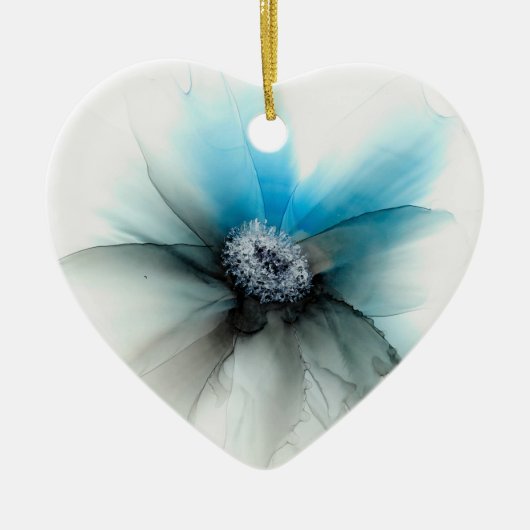 Alcoholinkt Bloem Keramisch Ornament (Voorkant)