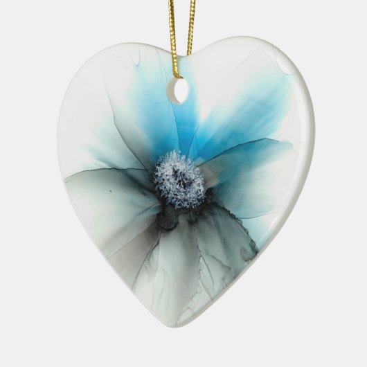 Alcoholinkt Bloem Keramisch Ornament (Links)