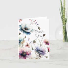 Alcoholinkt Bloemen Bedankt Opmerking Kaart