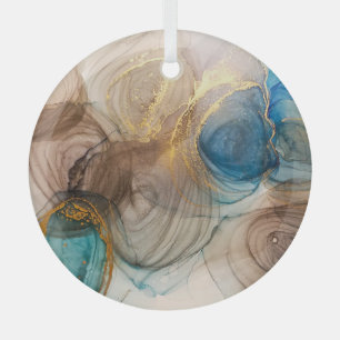 Alcoholinkt, gebleekt mineraal Abstract. Glas Ornament