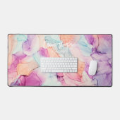 Alcoholinkt in pastelkleuren patroon gepersonalise bureaumat (Keyboard & Muis)