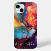 Alcoholinkt Kleurrijke Vloeibare Marmeren Kunst Case-Mate iPhone Case (Achterkant)