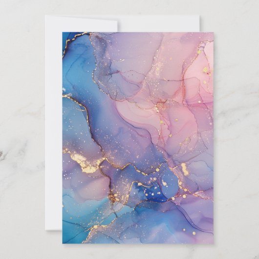 Alcoholinkt Marmeren Baby shower Uitnodiging (Achterkant)