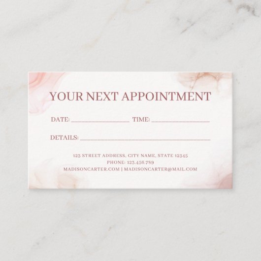 Alcoholinkt met vloeibare Waterverf Afsprakenkaartje (Voorkant)