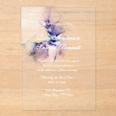 Alcoholinkt Paarse acryl uitnodiging (Voorkant)