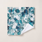 Alcoholinkt Patroon Blauw Levendig Bad Handdoek (Wasdoekje)