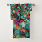 Alcoholinkt Patroon Kleurrijk Levendig Bad Handdoek (Insitu)