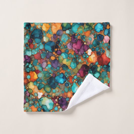 Alcoholinkt Patroon Kleurrijk Levendig Bad Handdoek (Wasdoekje)